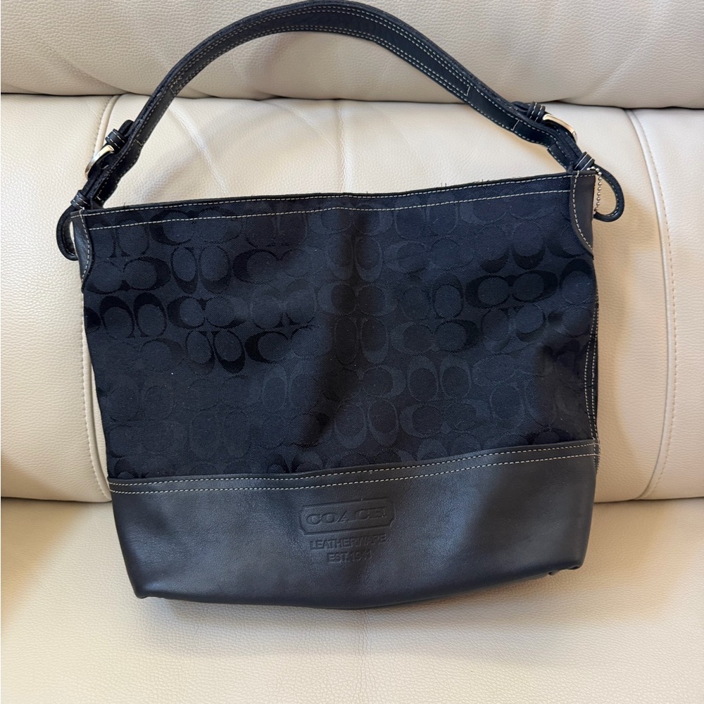 Coach Black Signature Shoulder Bag
